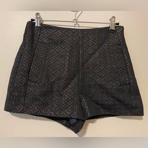 Forever 21 Navy Blue and Gold Metallic High Waisted Shorts